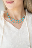 Sahara Safari Blue Gold Necklace Paparazzi Accessories