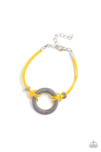 Choose Happy Yellow Mustard Bracelet Paparazzi Accessories