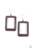 World FRAME-ous - Purple Bling Earrings Paparazzi Accessories