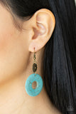 Earthy Epicenter - Brass Turquoise Earrings Paparazzi Accessories