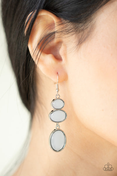 Tiers Of Tranquility - White Earrings Paparazzi Accessories