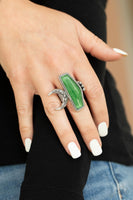 Cosmic Karma - Green Moon Ring Paparazzi Accessories