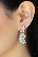 Frond Fairytale White Bling Earring Paparazzi Accessories
