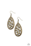 Industrial Incandescence - Brass Earrings Paparazzi Accessories