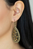 Industrial Incandescence - Brass Earrings Paparazzi Accessories
