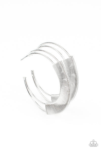 Artisan Attitude Silver Hoop Earrings Paparazzi Accessories