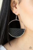 Animal Aesthetic Black Leather Earrings Paparazzi Accessories
