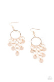 Cyber Chime - Rose Gold Fringe Earrings Paparazzi Accessories