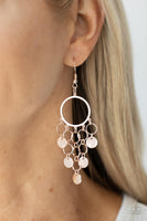 Cyber Chime - Rose Gold Fringe Earrings Paparazzi Accessories