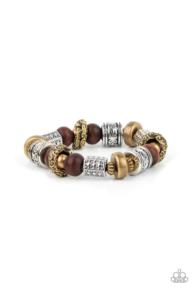 Exploring The Elements - Multi Brass Brown Bracelet Paparazzi Accessories