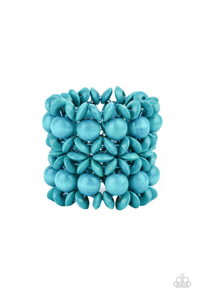 Island Mixer Blue Wood Bracelet Paparazzi Accessories