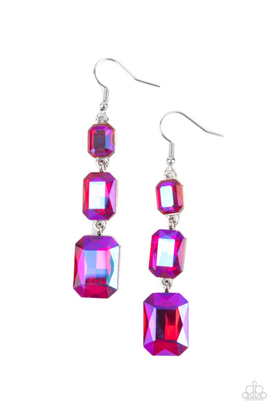 Cosmic Red Carpet Pink Bling Earrings Paparrazi Accessories