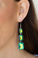 Cosmic Red Carpet Green Bling Earrings Paparazzi Accessories