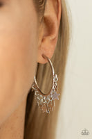 Happy Independence Day Silver Star Hoop Earrings Paparazzi Accessories
