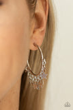 Happy Independence Day Silver Star Hoop Earrings Paparazzi Accessories