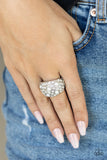 Gatsbys Girl - White Ring Paparrazi Accessories