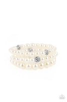 Here Comes The Heiress - White Pearl Bracelets Paparazzi Accessories
