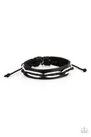 Lucky Locomotion - Black White Urban Bracelet Paparazzi Accessories