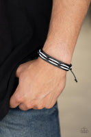 Lucky Locomotion - Black White Urban Bracelet Paparazzi Accessories