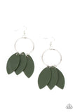 Leafy Laguna - Green Hoop Earrings Paparazzi Accessories