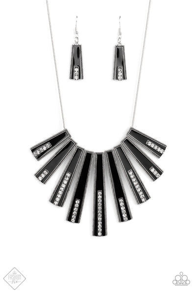 FAN-tastically Deco - Black FF Necklace Paparazzi Accessories