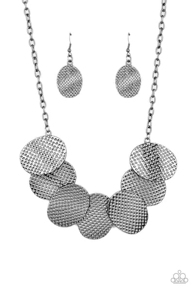 Industrial Wave Black Gunmetal Necklace Paparazzi Accessories
