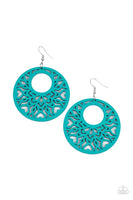 Tropical Reef - Blue Wood Earrings Paparazzi Accessories
