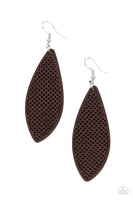 Surf Scene - Brown Wood Earrings Paparazzi Accessories