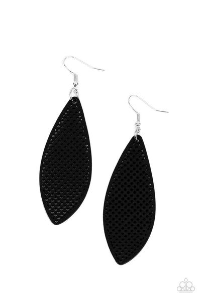 Surf Scene - Black Wooden Earrings Paparazzi Accessories