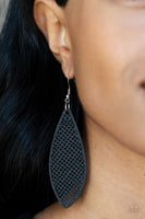 Surf Scene - Black Wooden Earrings Paparazzi Accessories