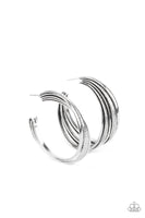 In Sync - Silver Curvy Hoop Earrings Paparazzi Accessories