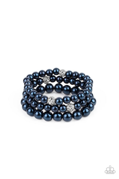 Here Comes The Heiress Blue Bling Bracelets Paparrazi Accessories