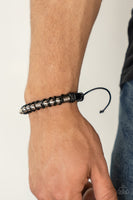 Bronco Brawler Black Leather Bracelet Urban Paparazzi Accessories