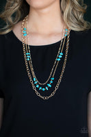 Artisanal Abundance - Gold Turquoise Necklace Paparazzi Accessories