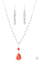 Titanic Splendor - Red Long Necklace Paparazzi Accessories
