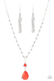 Titanic Splendor - Red Long Necklace Paparazzi Accessories