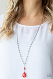 Titanic Splendor - Red Long Necklace Paparazzi Accessories