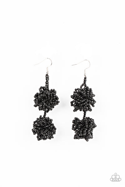 Celestial Collision Black Seed Bead Earrings Paparazzi Accessories
