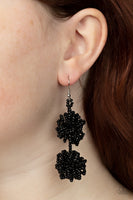 Celestial Collision Black Seed Bead Earrings Paparazzi Accessories
