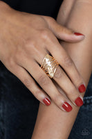Encrypted Edge - Gold Ring Paparazzi Accessories