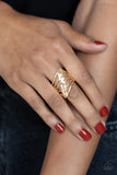 Encrypted Edge - Gold Ring Paparazzi Accessories