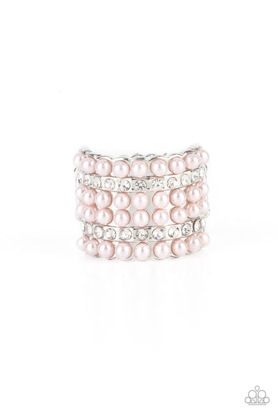 Verified Vintage - Pink Pearl Bling Ring Paparazzi Accessories