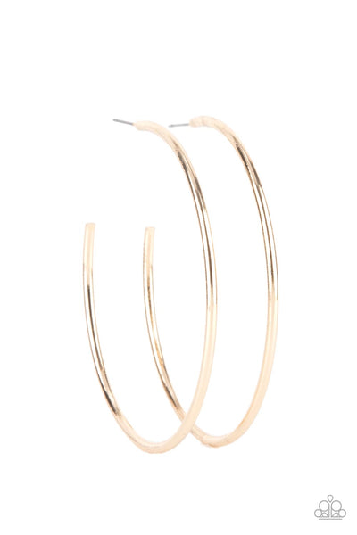 Mega Metro Gold Hoop Earrings Paparazzi Accessories