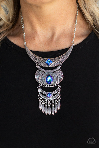 Lunar Enchantment - Blue Necklace Paparrazi Accessories