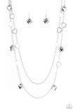 Chicly Cupid Silver Heart Layered Necklace Paparazzi Accessories