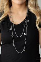 Chicly Cupid Silver Heart Layered Necklace Paparazzi Accessories