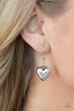 Chicly Cupid Silver Heart Layered Necklace Paparazzi Accessories