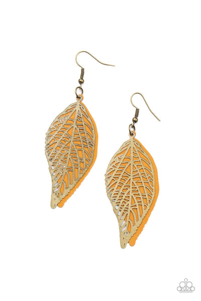 Leafy Luxury Brass Earring Paparazzi Accessories