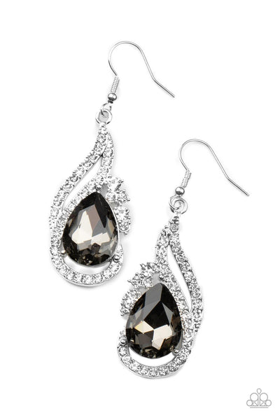 Dancefloor Diva - Silver Bling Earrings Paparazzi Accessories