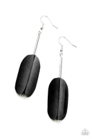 Tamarack Trail - Black Wood Earrings Paparazzi Accessories